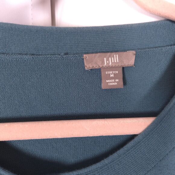 J Jill Womens Medium Blue Stretch 3/4 Sleeve Cardigan Sweater - Picture 2 of 6